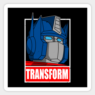 Awesome Heroic Robot 80's Cartoon Quote Transform Meme Magnet